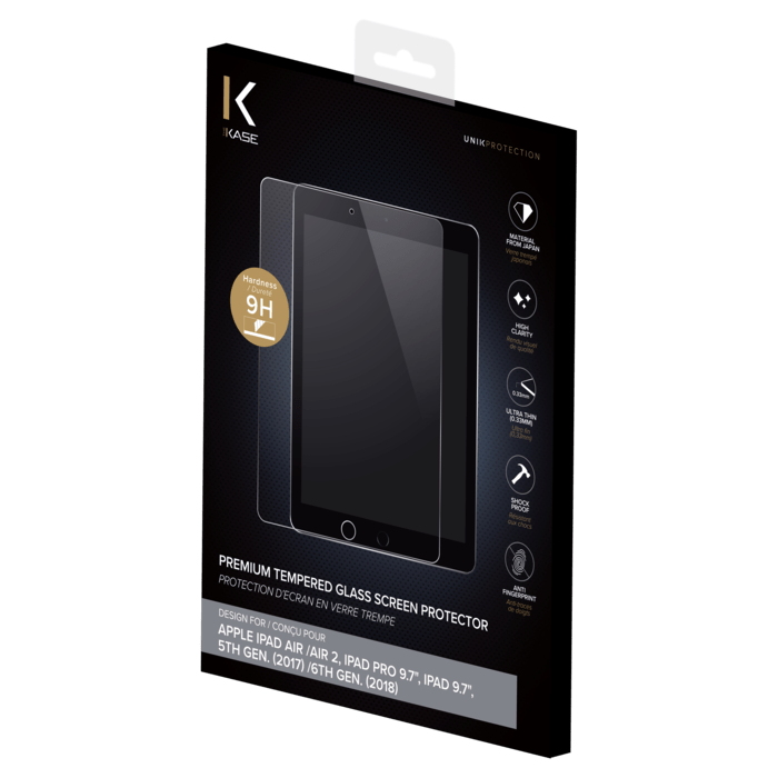 Protecteur d'écran en verre pour tablette, étui pour Apple iPad