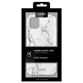 Coque effet marbr&eacute; pour Apple iPhone 11, Blanc