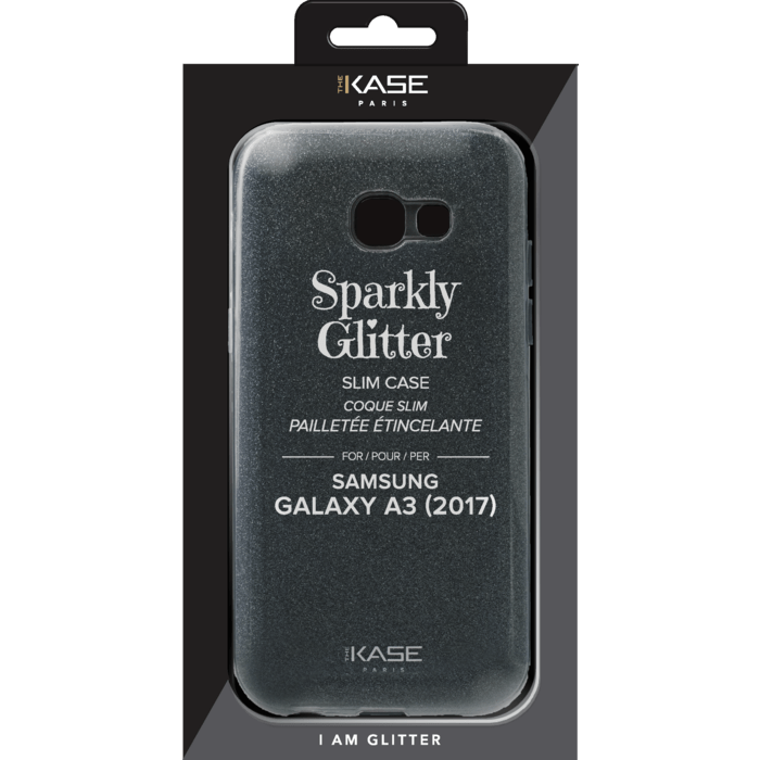 Coque slim pailletée étincelante pour Samsung Galaxy A3 (2017), Noir