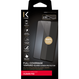 Protection d'écran en verre trempé (100% de surface couverte) pour Huawei P40, Noir