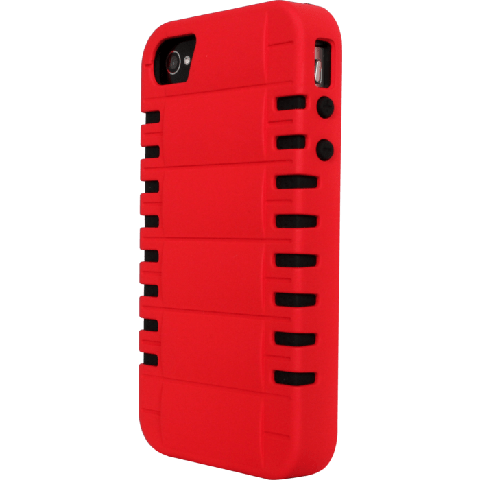 Coque pour Apple iPhone 4/4S, Anti-Shoc Rebonds Rouge