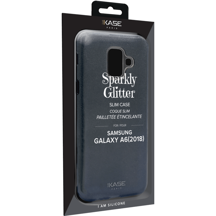 Coque slim pailletée étincelante pour Samsung Galaxy A6 (2018), Noir