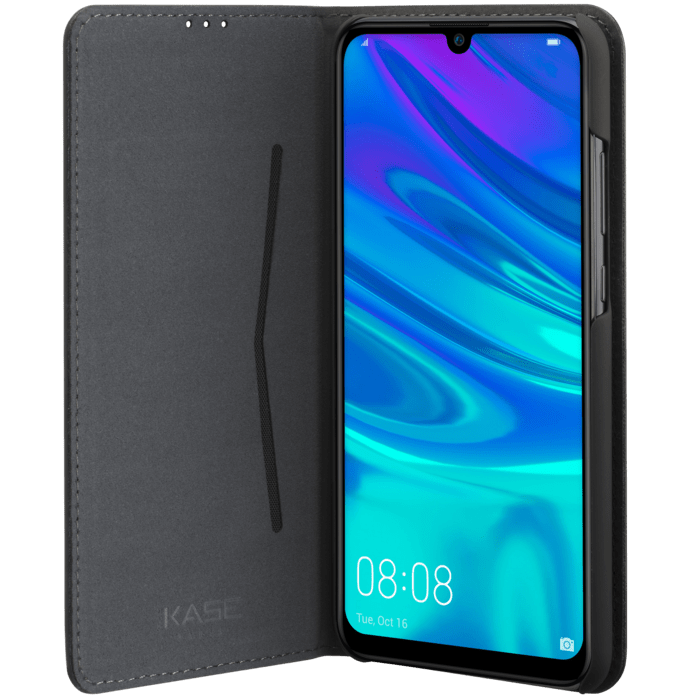 Coque clapet folio avec fente pour cartes & support pour Huawei P Smart 2019/ P Smart+ 2019, Noir