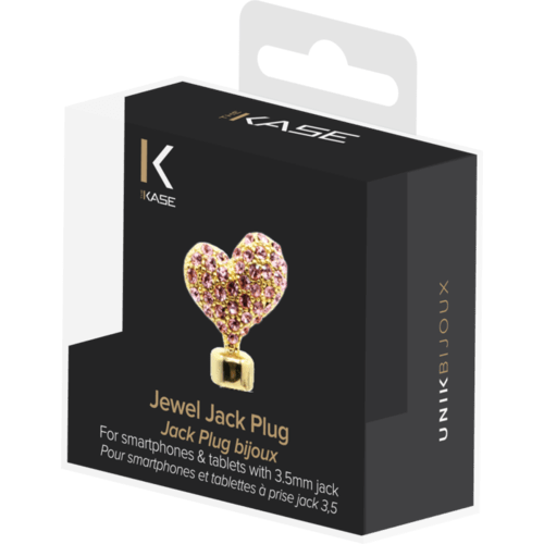 Jack Plug bijoux, C&oelig;ur en diamant, Rose