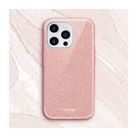 Coque slim&nbsp;paillet&eacute;e &eacute;tincelante pour Apple iPhone 13 Pro, Or Rose
