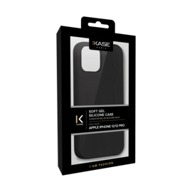 Coque en Gel de Silicone Doux pour iPhone 12/12 Pro, Noir satin