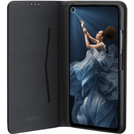 Custodia a fogli mobili con slot per schede e supporto per Huawei Honor 20 / nova 5T, nero