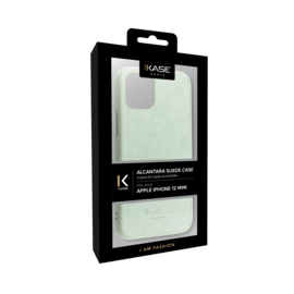 Coque en Su&egrave;de Alcantara pour Apple iPhone 12 mini, Vert Avocat