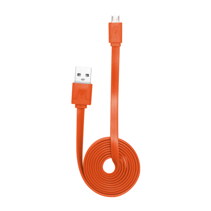 Cable plat vers Micro USB (1m) pour Android, Orange