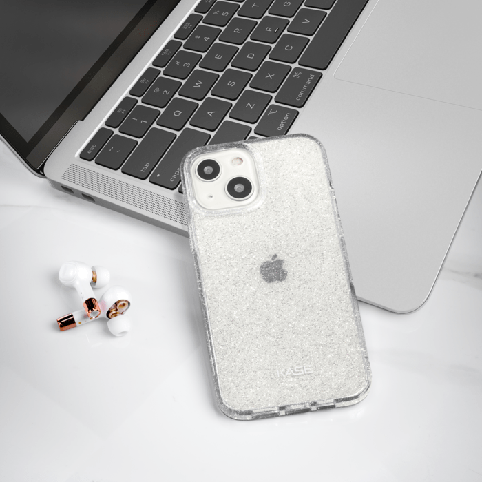 Coque hybride &eacute;tincelante invisible pour iPhone Apple 13 mini, Transparente