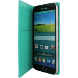 Etui &agrave; clapet pour Samsung Galaxy S5, Turquoise