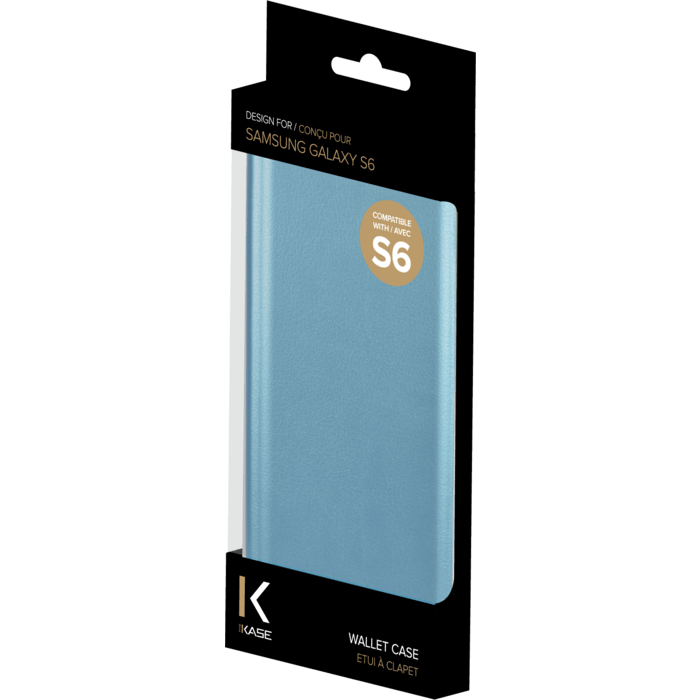 Etui &agrave; clapet pour Samsung Galaxy S6, Bleu Topaze