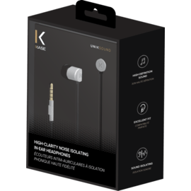 &Eacute;couteurs intra-auriculaires &agrave; isolation&nbsp;phonique&nbsp;haute fid&eacute;lit&eacute;, Argent