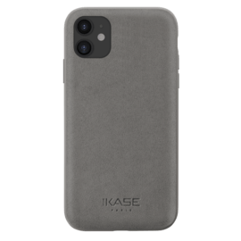 Coque en Suède Alcantara pour Apple iPhone 11, Gris tourterelle