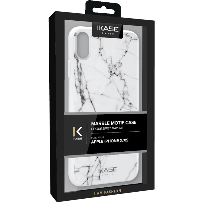 Coque effet marbr&eacute; pour Apple iPhone X/XS, Blanc