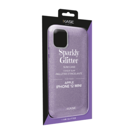 Coque slim&nbsp;paillet&eacute;e &eacute;tincelante pour Apple iPhone 12 mini, Violet