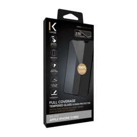 Protection d'&eacute;cran en verre tremp&eacute; (100% de surface couverte) pour Apple iPhone 13 mini, Noir