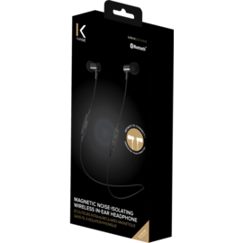 &Eacute;couteurs intra-auriculaires magn&eacute;tique sans fil &agrave; isolation&nbsp;phonique, Noir satin