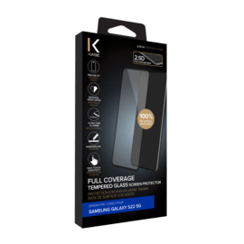Protection d'&eacute;cran en verre tremp&eacute; (100% de surface couverte) pour Samsung Galaxy S22 5G, Noir