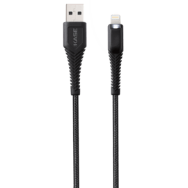 Case Flashlight Apple MFI certified Nylon Braided Lightning&reg; to USB Charge/Sync cable (1M), Black