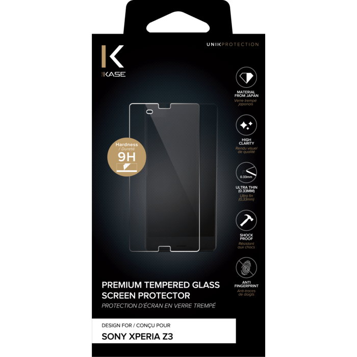 Protection d'écran premium en verre trempé pour Sony Xperia Z3, Transparent