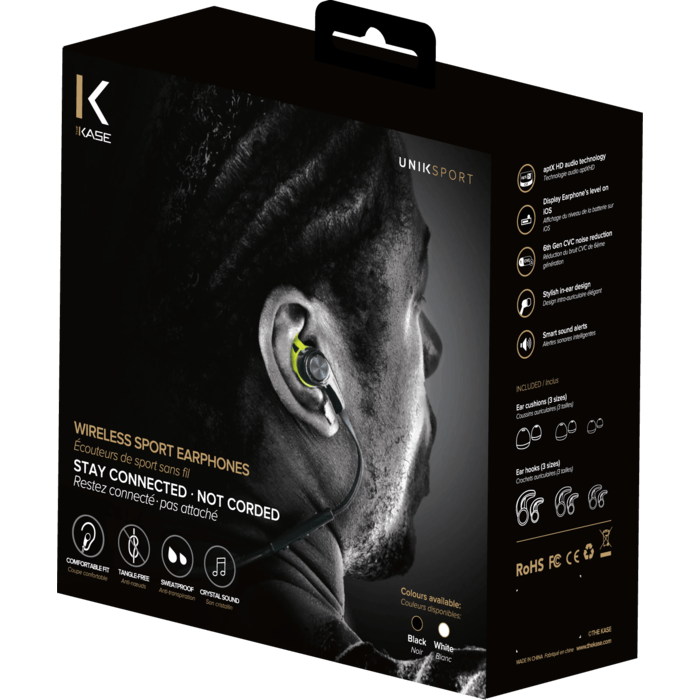 Ecouteurs Bluetooth Sport, Blanc