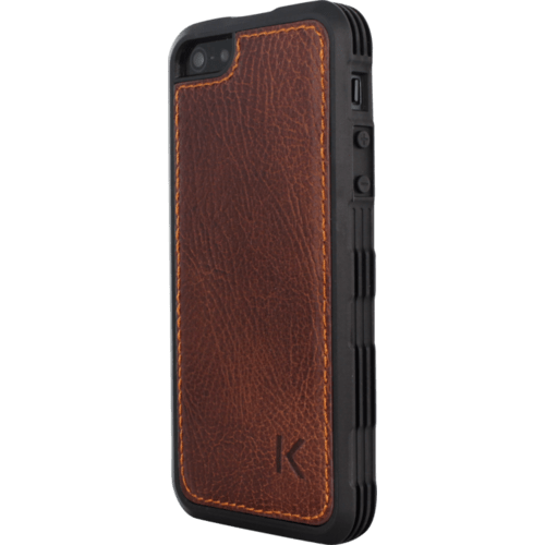 Coque Antichoc pour Apple iPhone 5/5s/SE, Cuir V&eacute;ritable Marron