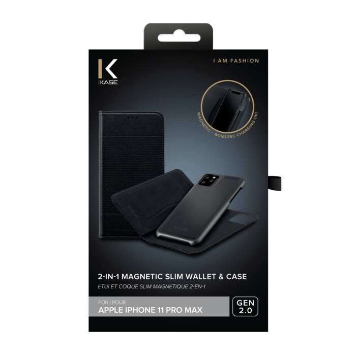 2-in-1 GEN 2.0 Magnetic Slim Wallet & Case for Apple iPhone 11 Pro Max, Black