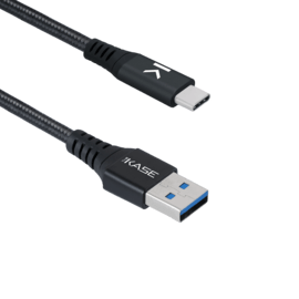 C&acirc;ble USB 3.1 Gen 2 charge rapide USB-C vers USB-A m&eacute;tallis&eacute; tress&eacute; Charge/sync (1M), Noir
