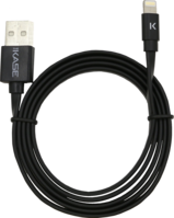 Câble Lightning Plat certifié MFi Apple vers USB (1m), Noir