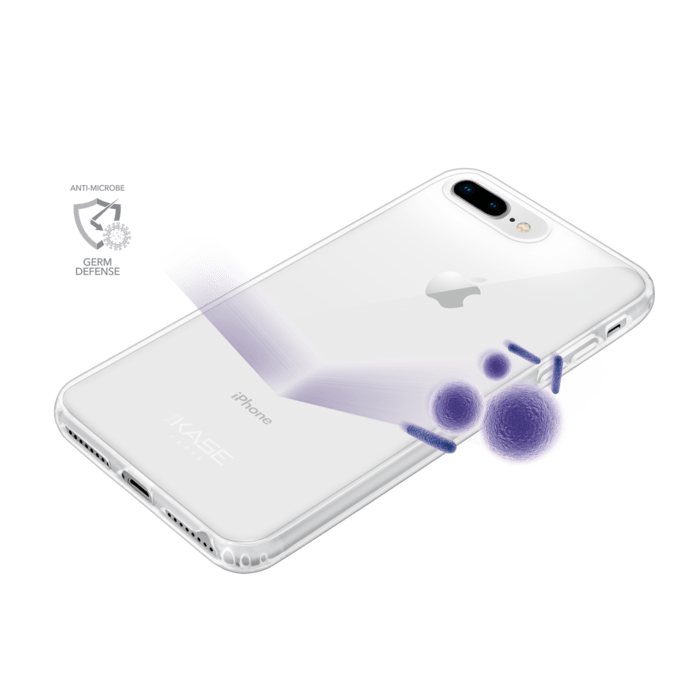Coque antibactérienne hybride invisible pour iPhone 6/6s/7/8/ Plus, Transparente