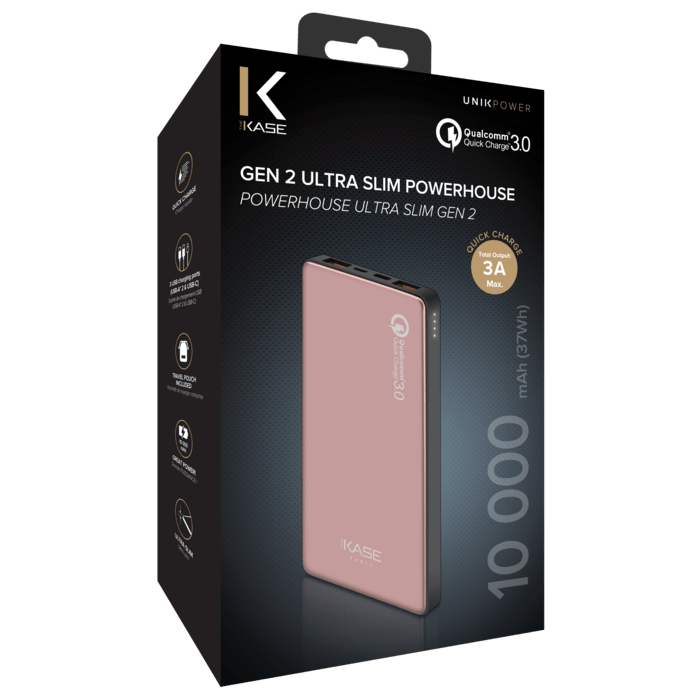 Batteria esterna GEN 2.0 Ultra Slim PowerHouse 10 000 mAh (37 Wh), oro rosa