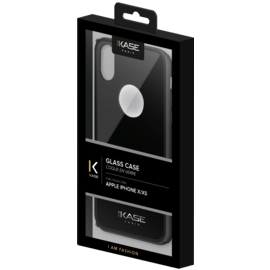 Coque en verre pour Apple iPhone X/XS, Gris Sid&eacute;ral