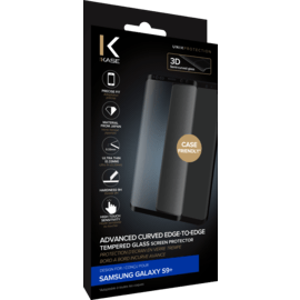Protection d'&eacute;cran en verre tremp&eacute; Bord &agrave; Bord Incurv&eacute; avanc&eacute; pour Samsung Galaxy S9+, Noir