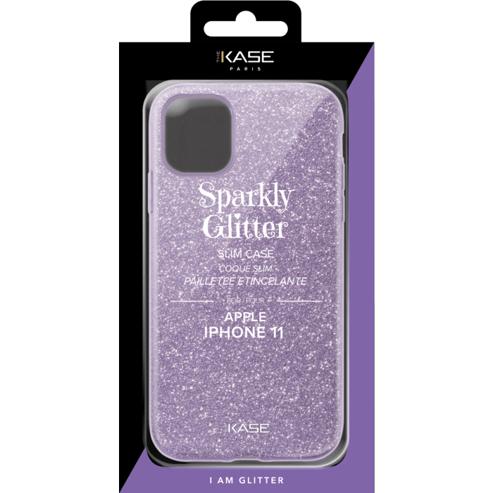 Coque slim&nbsp;paillet&eacute;e &eacute;tincelante pour Apple iPhone 11, Violet