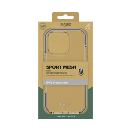 Coque Sport mesh pour 60% de plastique recycl&eacute; Apple iPhone 16 Pro, Noir