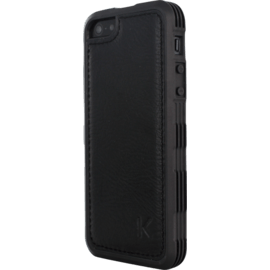 Coque Antichoc pour Apple iPhone 5/5s/SE, Cuir V&eacute;ritable Noir