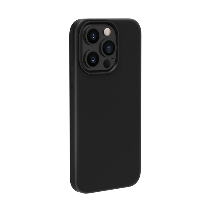 Coque antichoc en gel de silicone doux pour Apple iPhone 13 Pro, Noir satin