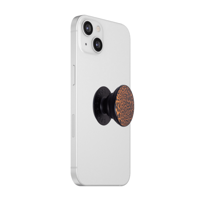 PopSockets PopGrip, L&eacute;opard en m&eacute;tal gaufr&eacute;