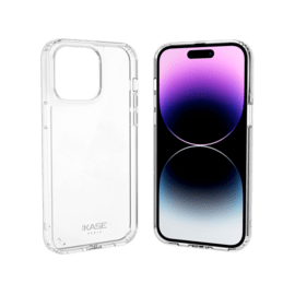 Coque antibact&eacute;rienne antichoc hybride invisible pour Apple iPhone 14 Pro, Transparente