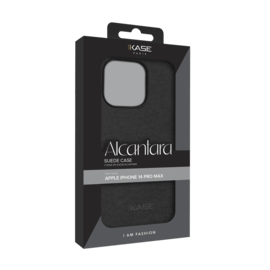 Coque en Su&egrave;de Alcantara pour Apple iPhone 14 Pro Max, Minuit Noir