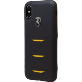 Case Ferrari Heritage Genuine leather case for Apple iPhone X/XS, Navy Blue & Yellow