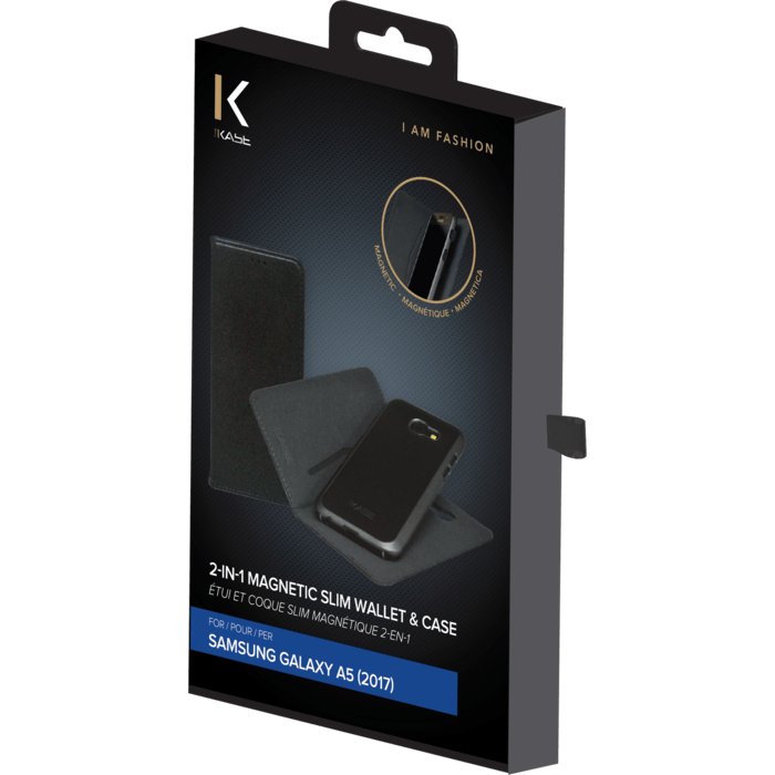 Étui et Coque slim magnétique 2-en-1 pour Samsung Galaxy A5 (2017), Noir