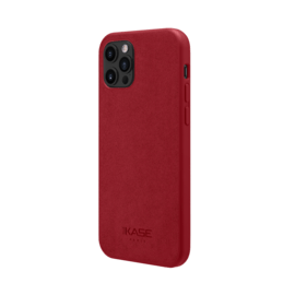 Coque en Su&egrave;de Alcantara pour Apple iPhone 12/12 Pro, Rouge rubis