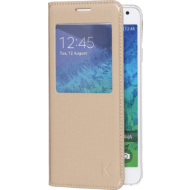 Etui à clapet avec Window View pour Samsung Galaxy Alpha, Or