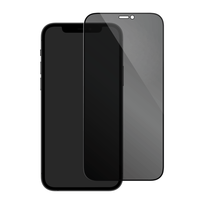 Protection d'&eacute;cran Priv&eacute;e en verre tremp&eacute; (100% de surface couverte) pour Apple iPhone 12 Pro Max, Noir