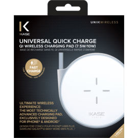 Universal Quick Charge Qi Wireless Charging Pad (7.5W/10W), Metallic Silver
