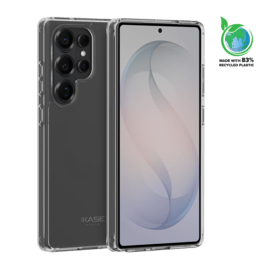 Coque hybride invisible fabriqu&eacute; avec 83% de plastique recycl&eacute; pour Samsung Galaxy S26 Ultra 5G, Transparente