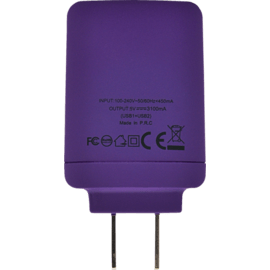 Chargeur Universel Double USB (US) 3.1A, Violet Royal