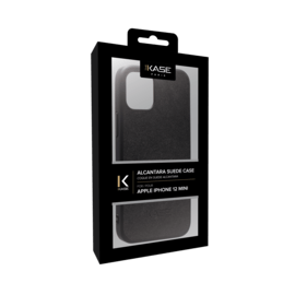 Coque en Suède Alcantara pour Apple iPhone 12 mini, Noir Minuit